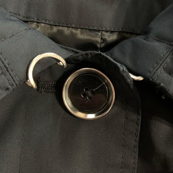 Michael Michael Kors Mid Length Trench Coat Black Belt Button Front Women's L - Picture 12 of 12